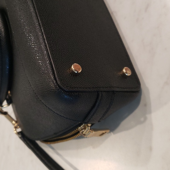 Coach Black Leather Satchel Crossbody Bag Size Small - Picture 10 of 14